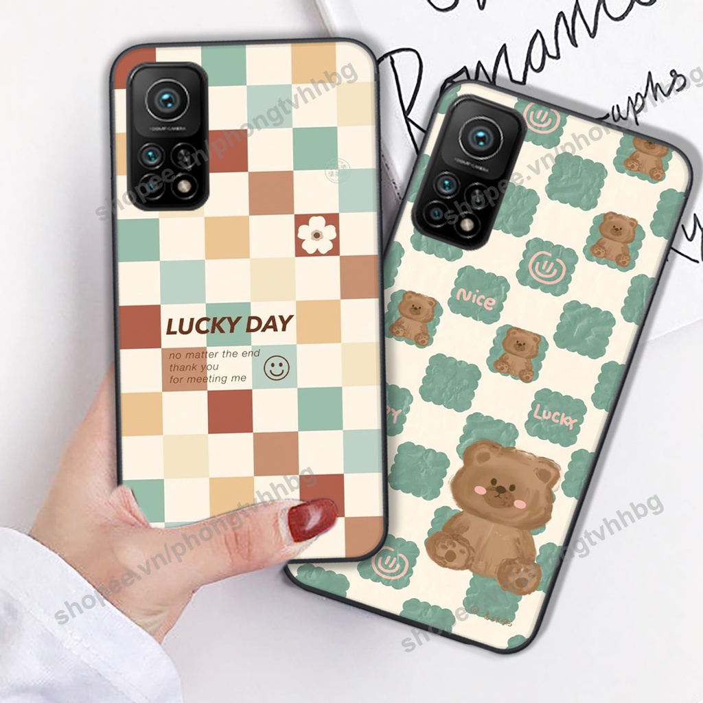 Ốp lưng Xiaomi Mi 10T Pro in mẫu gấu bo viền , smile mặt cười cực cute đẹp