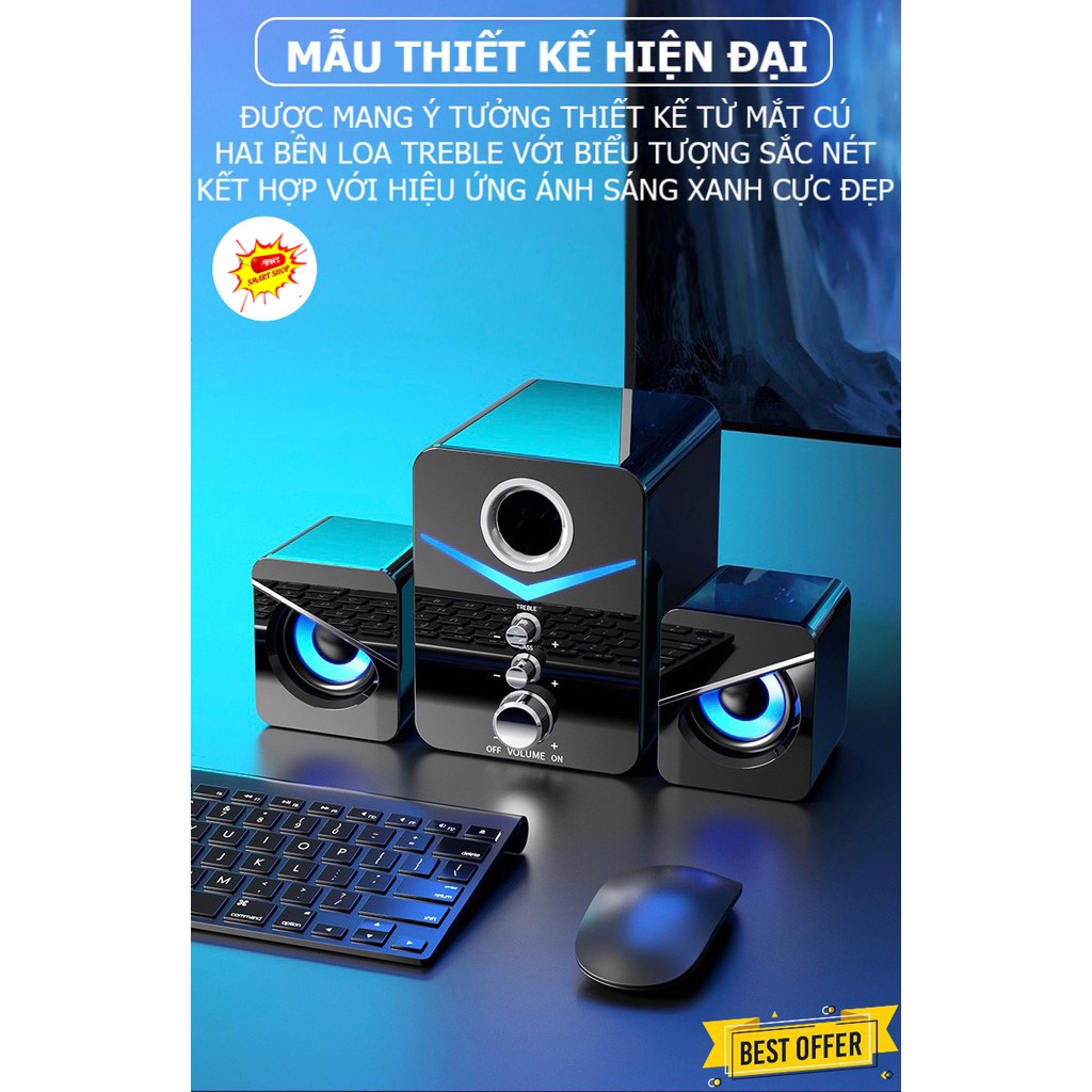 Loa Máy Tính Để Bàn MC D221 SUPER BASS Cực Đã- Loa Vi Tính Có Bluetooth Dòng Loa Cao Cấp Cho PC, Laptop, Điện Thoại