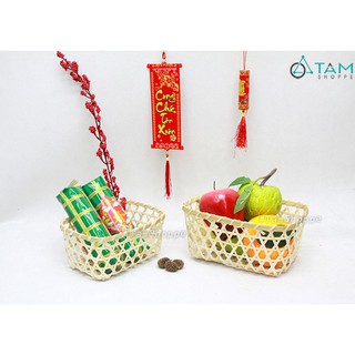 Khay tre đan mắt cáo đơn giản nhiều cỡ T-MTRN-10 TTTM