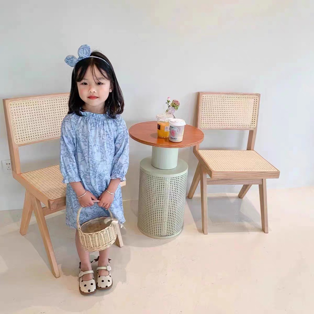Giày bệt bé gái - Giày búp bê quai dán phối nơ chất da PU đế mềm chống trượt chấm bi dễ thương cho bé từ 1-5 tuổi M11