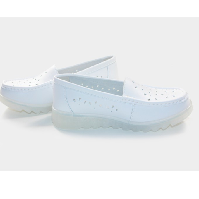 Giày trắng đơn giản - giày  nữ y tá - giày búp bê- giày đế bằng - giày y tá trắng- giày nữ đi trong bệnh viện- giày lười