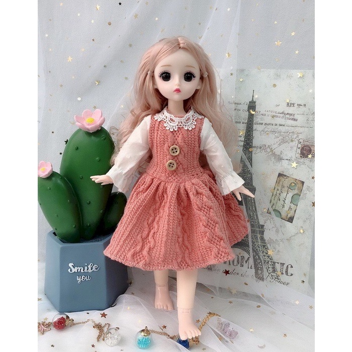 Búp bê mắt đá, có khớp cử động linh hoạt, cao 30 cm