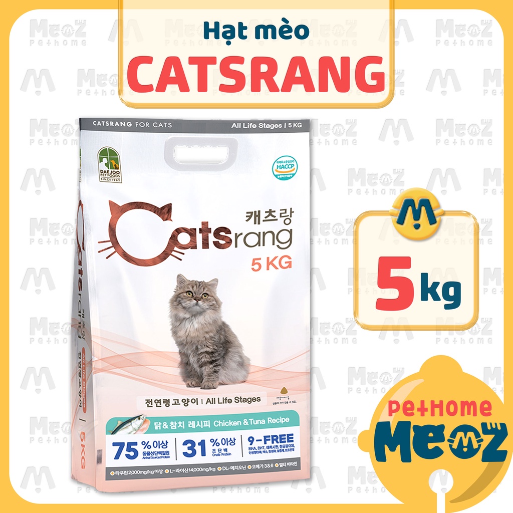 Hạt mèo Catsrang 5kg - bao bì mới - hạt Catrang 5kg DATE 2023