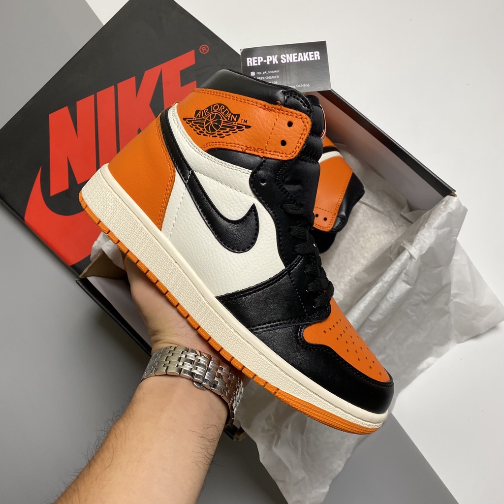 Giày bóng rổ Jordan 1 High Shatterboard (JD1 Cam Đen) - REPK Sneaker | Phiên bản 1:1 chuẩn