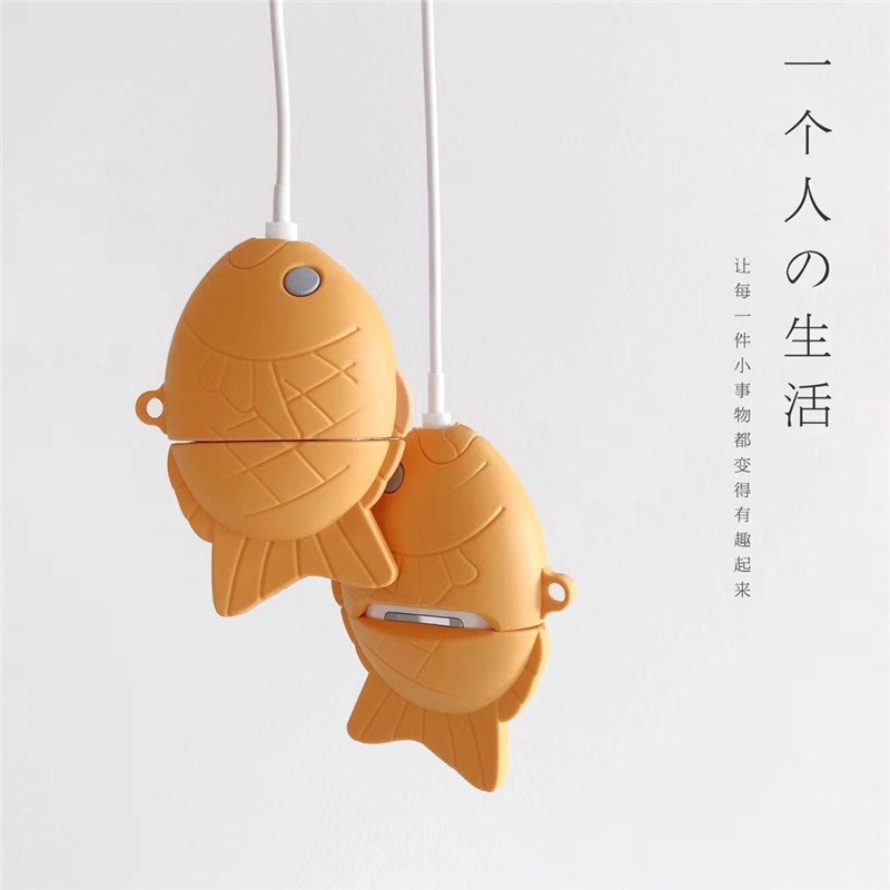 Ins Popular AirPods 1/2 Cover Japanese Koi fish Personality Creative AirPods Silicone Case
