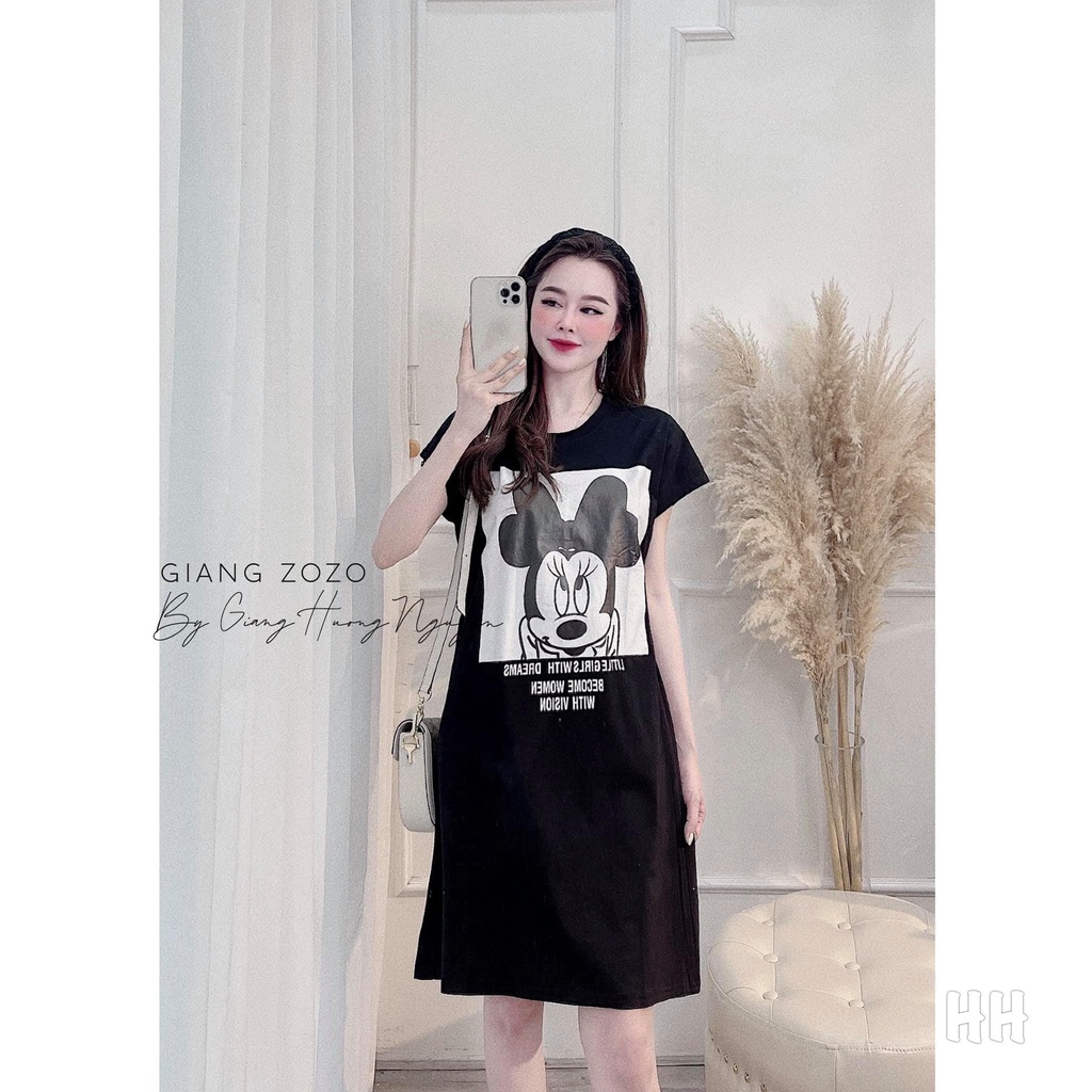 Váy suông in hình Mickey - Hàng có sẵn - Xưởng may Lộc Vân - V39