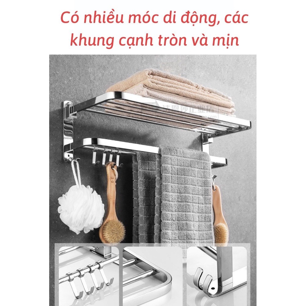 Giá Treo Khăn Nhà Tắm Kệ Để Đồ Gắn Tường Chắc Chắn Inox Không Gỉ Shop Gia Dụng HOÀI AN