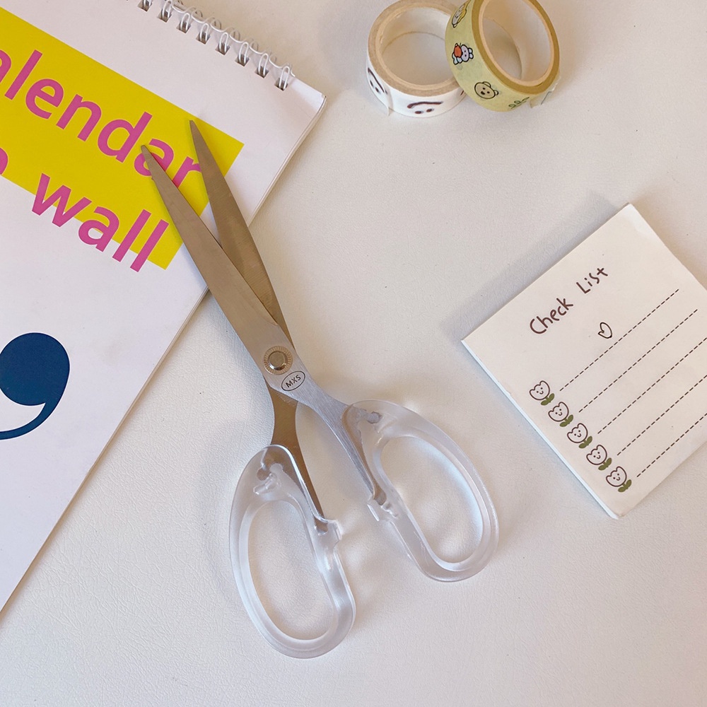 Kéo cắt giấy trong suốt thời trang tiện lợi cho học sinh/văn phòng làm sổ lưu niệm