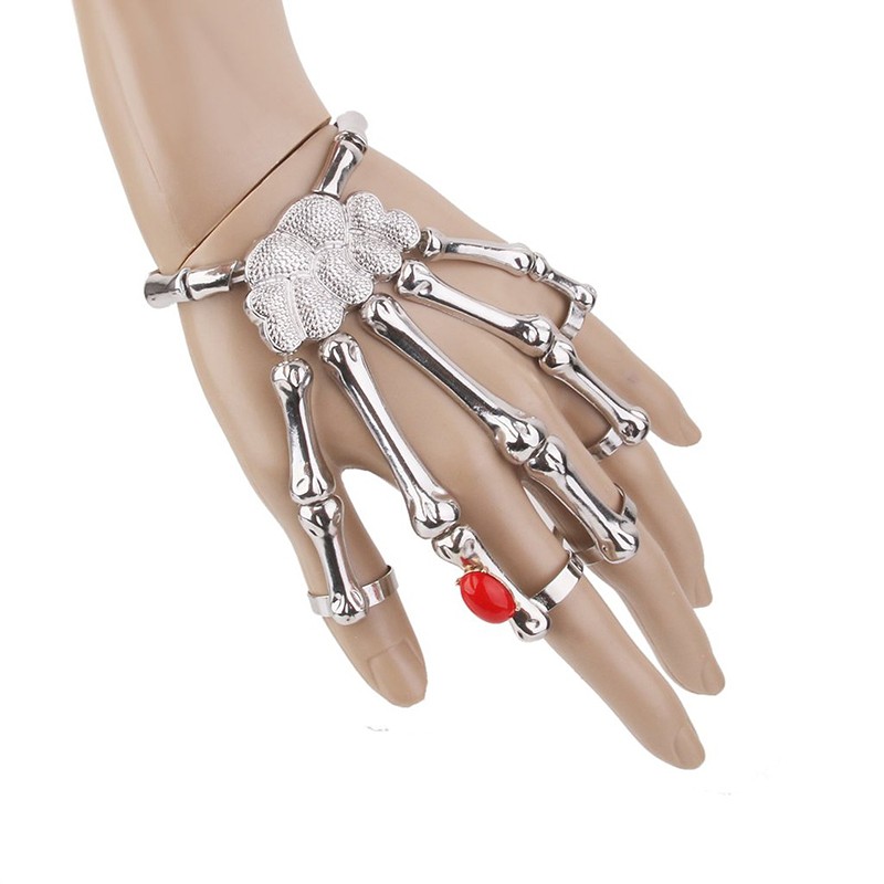 Fashion punk Silver hand finger skeleton bracelet slave ring | BigBuy360 - bigbuy360.vn