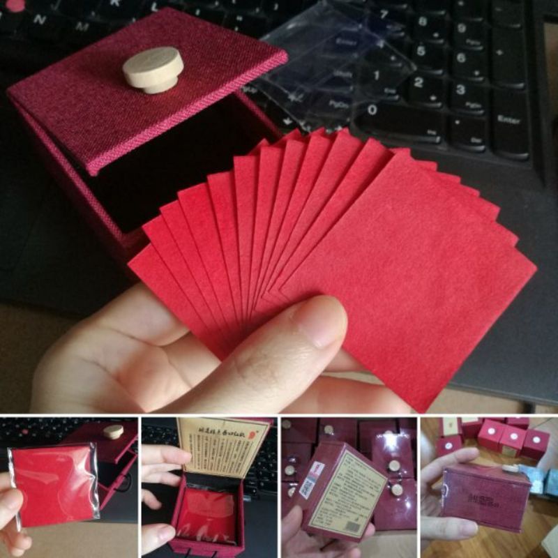 Hộp giấy son thấm môi an toàn cho mẹ bầu bí 12 tờ đỏ cổ trang phong cách trung hoa