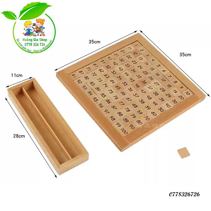 (Phiên bản quốc tế) Bảng 100 Montessori (Hundred Board)