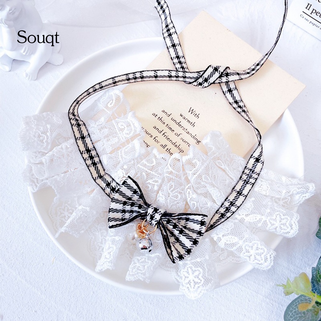 Vòng Cổ Vải Ren Thắt Nơ Thời Trang Cho Thú Cưng