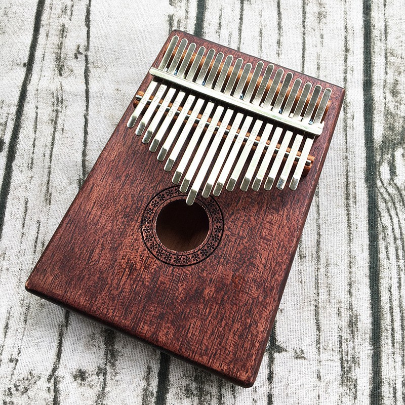 Kalimba 17 Keys Thumb Piano Tune C solid Mahogany Wood  birthday gift with 12 free zodiac necklace gemini cancer scorpio aries saggitarius leo nekclace gift