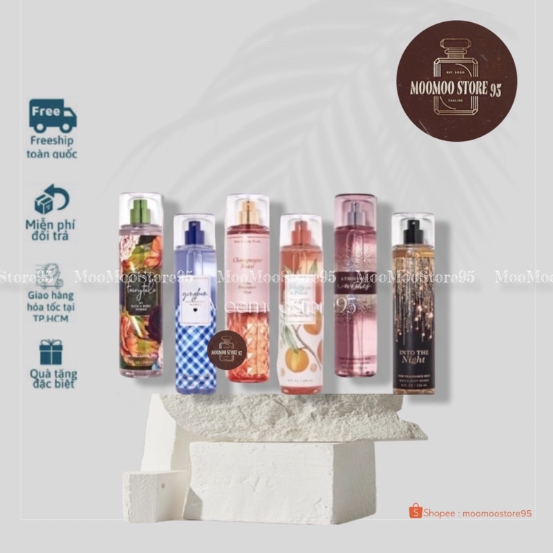 Xịt Thơm Toàn Thân Bodymist Bath & Body Works Đủ Mùi Hương Full Size - Freeship