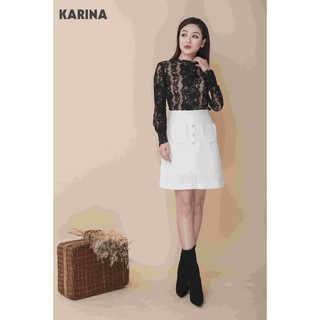 Áo ren màu đen lót màu da