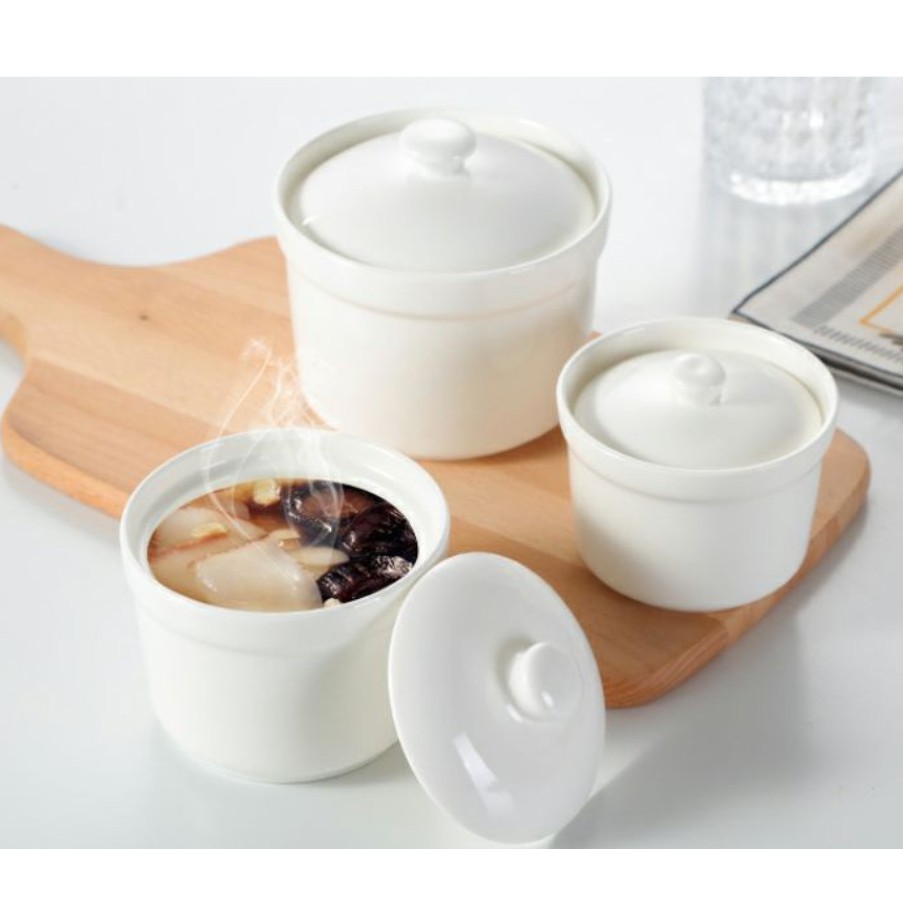 [GIÁ SIÊU RẺ] THỐ SỨ CHƯNG YẾN CAO CẤP// Ceramics soup bowl with lid household stew pot stew bird's nest | BigBuy360 - bigbuy360.vn