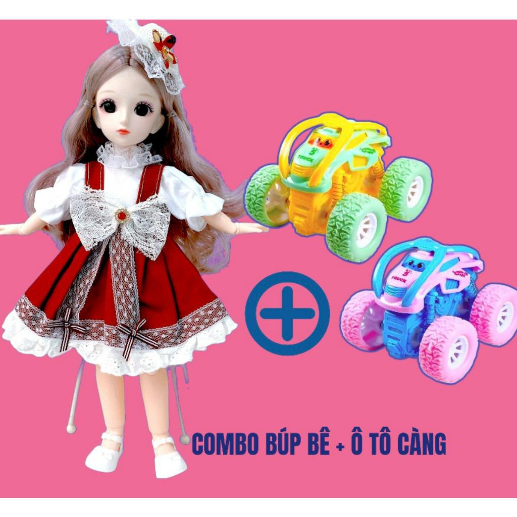 Búp bê đồ chơi cho bé gái, combo búp bê và ô tô đồ chơi cho trẻ em JUMICO CB5