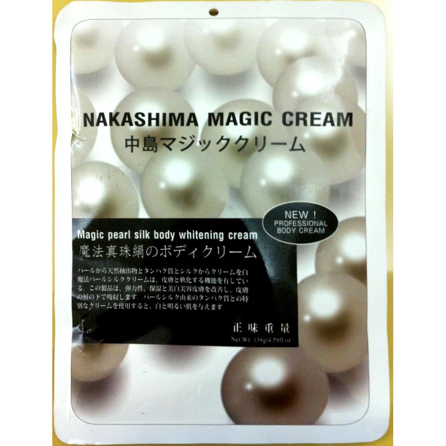 Kem tắm và dưỡng trắng toàn thân chiết xuất ngọc trai Nakashima Magic 138g