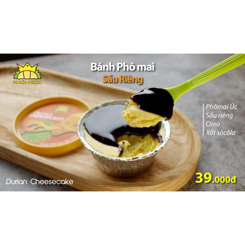 Bánh Phô Mai Sầu Riêng Oreo - hiệu Ba Đảo - 100% Từ Sầu Riêng Chín Rụng