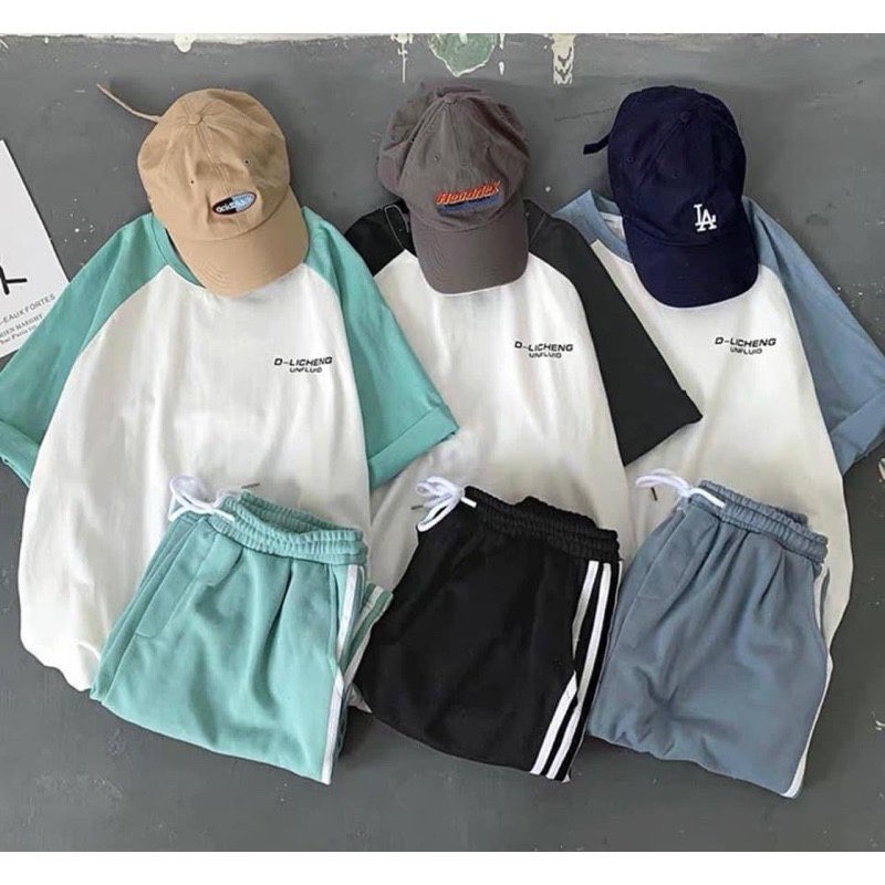 Sét thể thao 2 món Unisex – Mẫu D LIGHT 2021 , Set Cartoon, Freesize, Thun Cotton, Nam Nữ Đều Mặc Được ,LAMASS