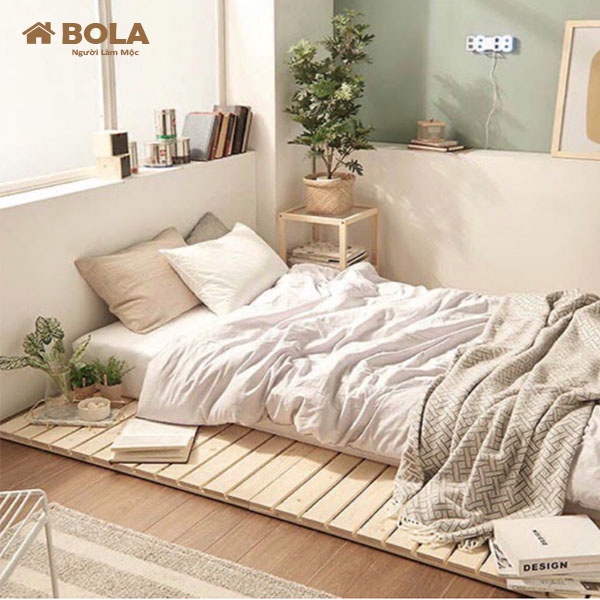 [Mã giảm 8% tối đa 1 Triệu đơn 500k] Giường Ngủ Pallet Gỗ Thông Gấp Gọn Bola