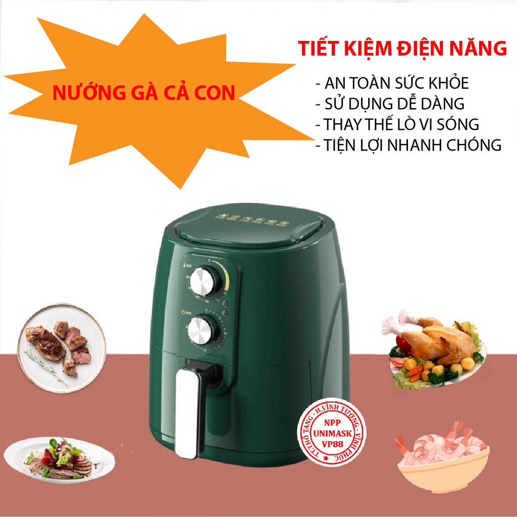 Nồi Chiên Camel 7L - Hàng Loại 1, Chính Hãng Công Ty Có Bảo Hành, Sẵn Màu Xanh - Đen