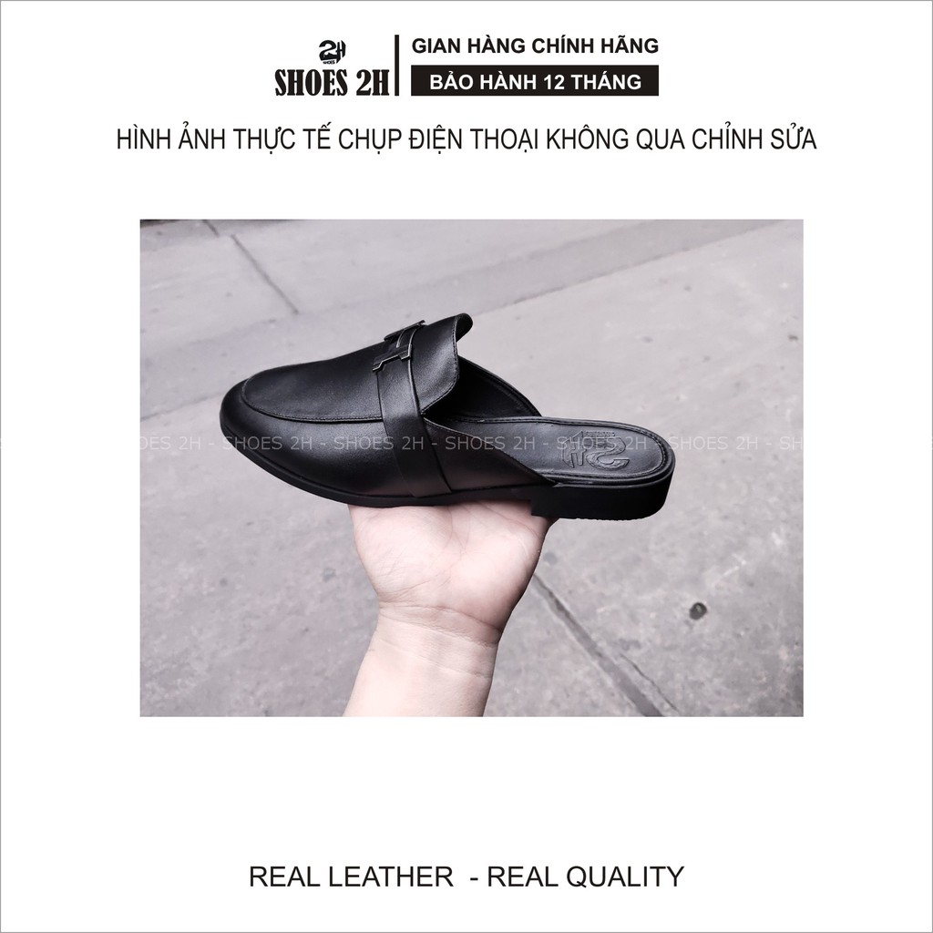 Giày sabo sục nam da bò nguyên tấm siêu êm, mềm mại, thoáng mát cho mùa hè SHOES 2H – S004