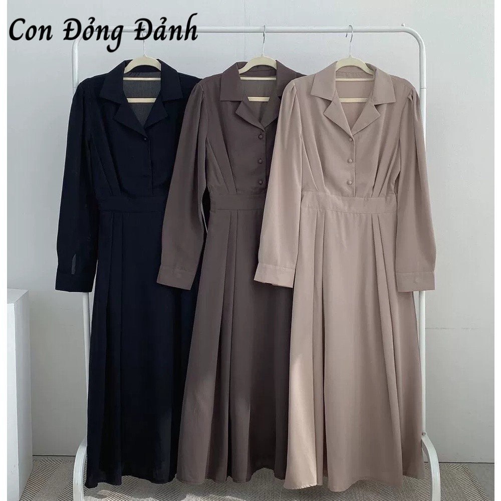Váy voan thanh lịch dáng dài xếp ly con đỏng đảnh VD057