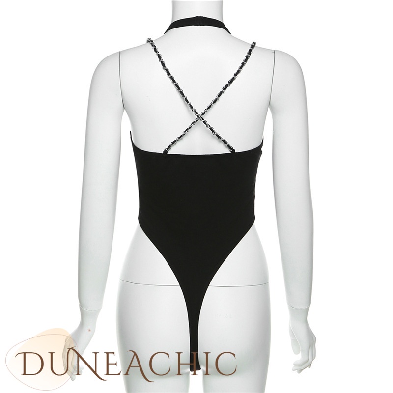 DUNEA Bộ Áo Liền Quần Không Tay Hở Lưng Gợi Cảm Dành Cho Nữ