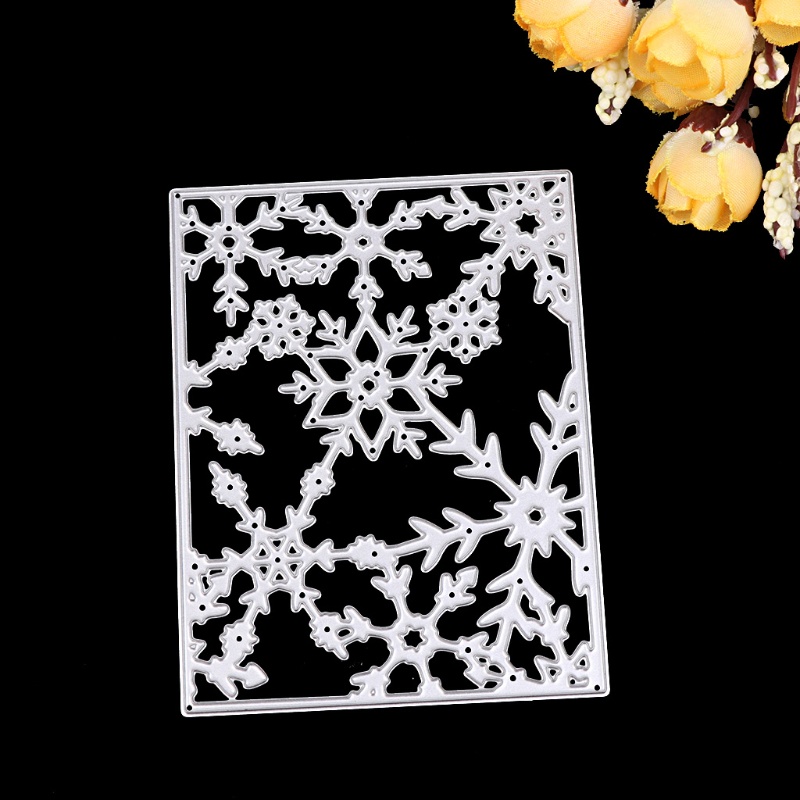 Khuôn Cắt Giấy Hình Khung Hoa Tuyết Trang Trí Scrapbook