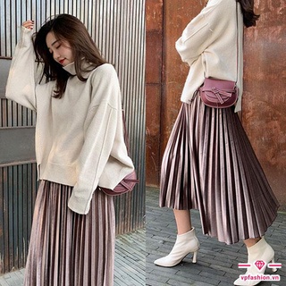 Combo 12 chân váy nhung dập ly chốt sỉ