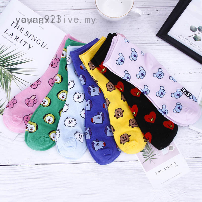 Vớ Cotton Dài Thể Thao In Hình Bts Yayan923 Hoạt Hình