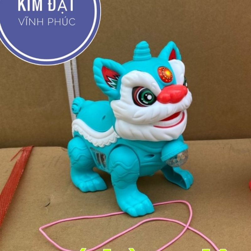 Kỳ lân chạy pin có nhạc và đèn phát sáng , có kèm dây để dắt. Đồ chơi pin con vật cho bé dịp trung thu