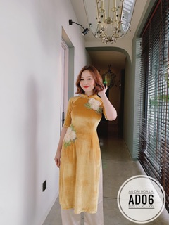 Bigsize Áo dài hoa lá AD06