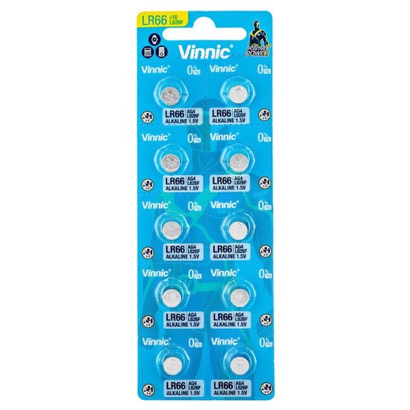 Vỉ 10 Viên Pin AG4/LR66/L626F Vinnic 1.5v