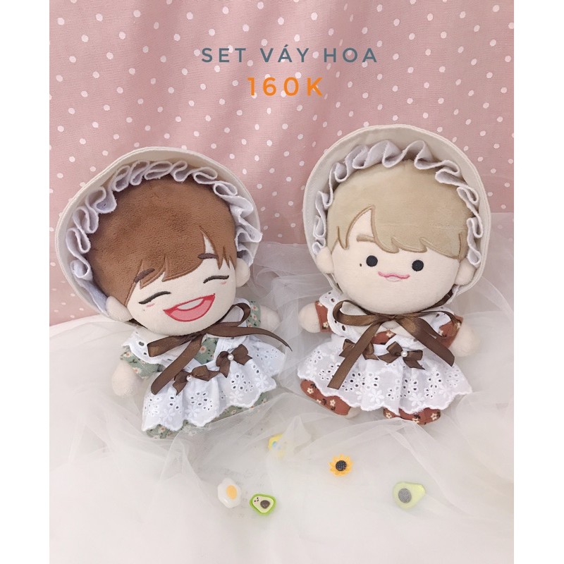 Outfit doll 20cm – 15cm – IDV —— Set váy hoa