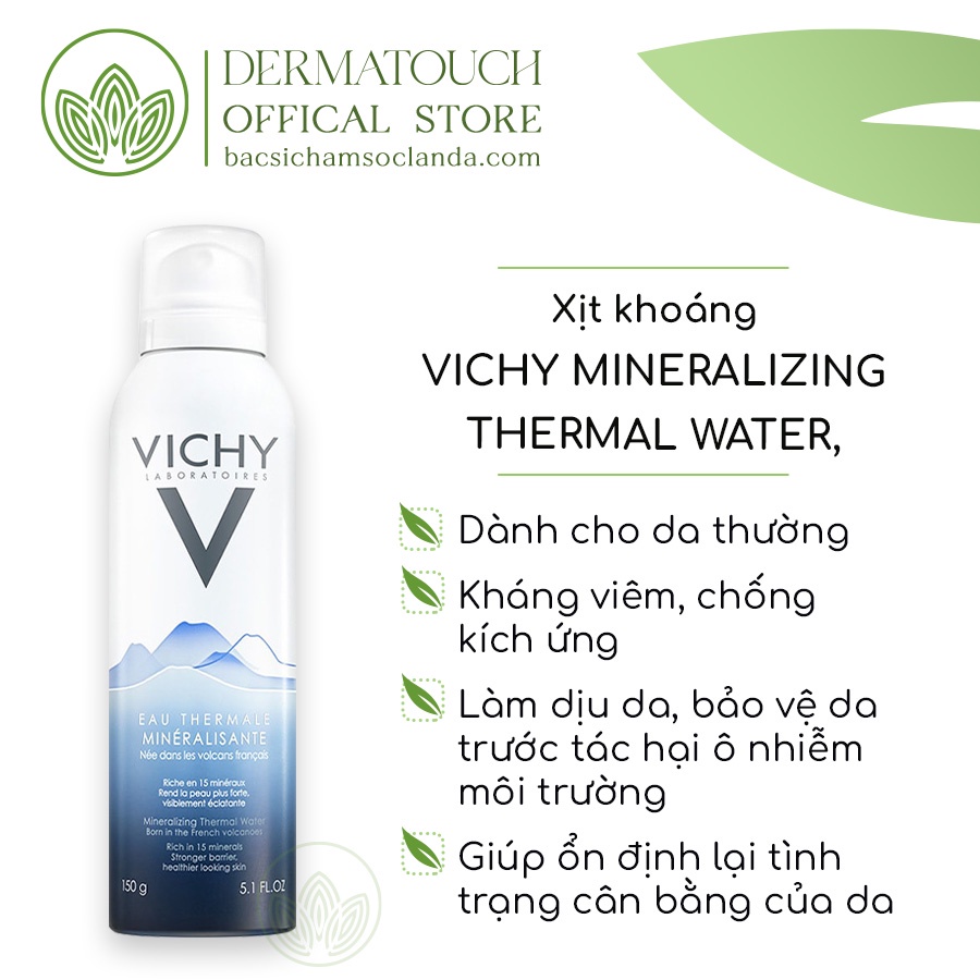 Xịt khoáng Vichy Mineralizing Thermal Water, cấp ẩm, làm dịu da