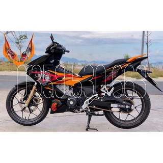 Tem Rời Samurai dán xe winner X cam đen - không bay màu