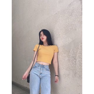 Áo croptop trơn siêu phối đồ