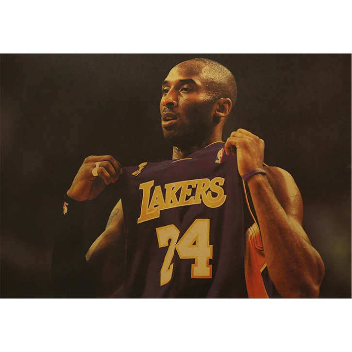 Kobe 'MAMBA NEVER OUT!' Poster Dán Tường Phong Cách Retro Kích Thước 29.7 * 42cm
