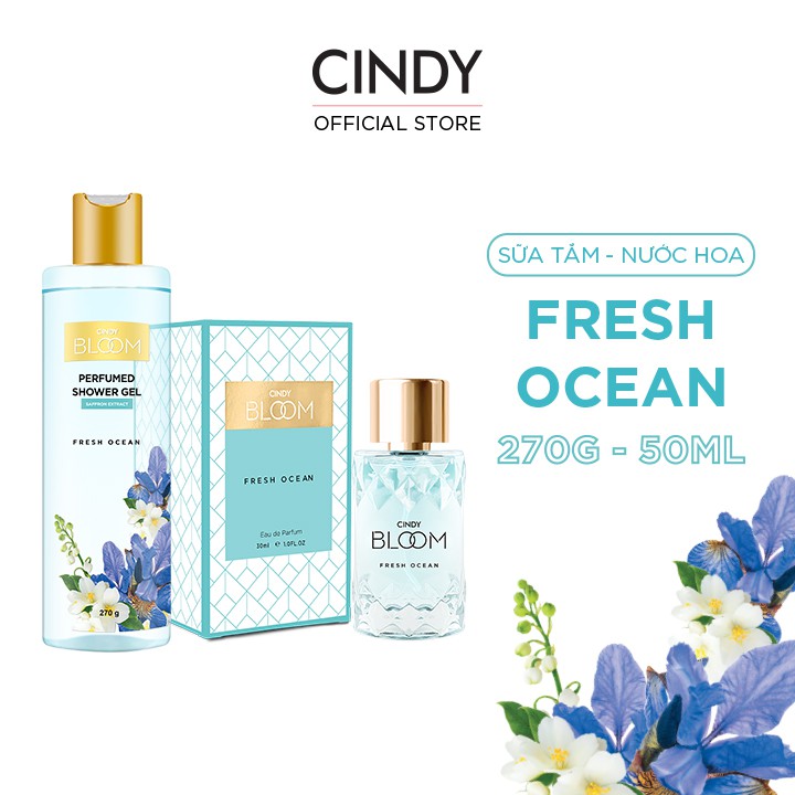 Combo Sữa Tắm Nước Hoa 270g & Nước Hoa 50ml Cindy Bloom Fresh Ocean