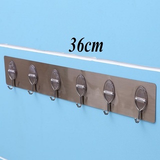 Thanh treo đồ 6 móc Inox dán tường - miếng dán treo tường thông minh móc liền 4 cái