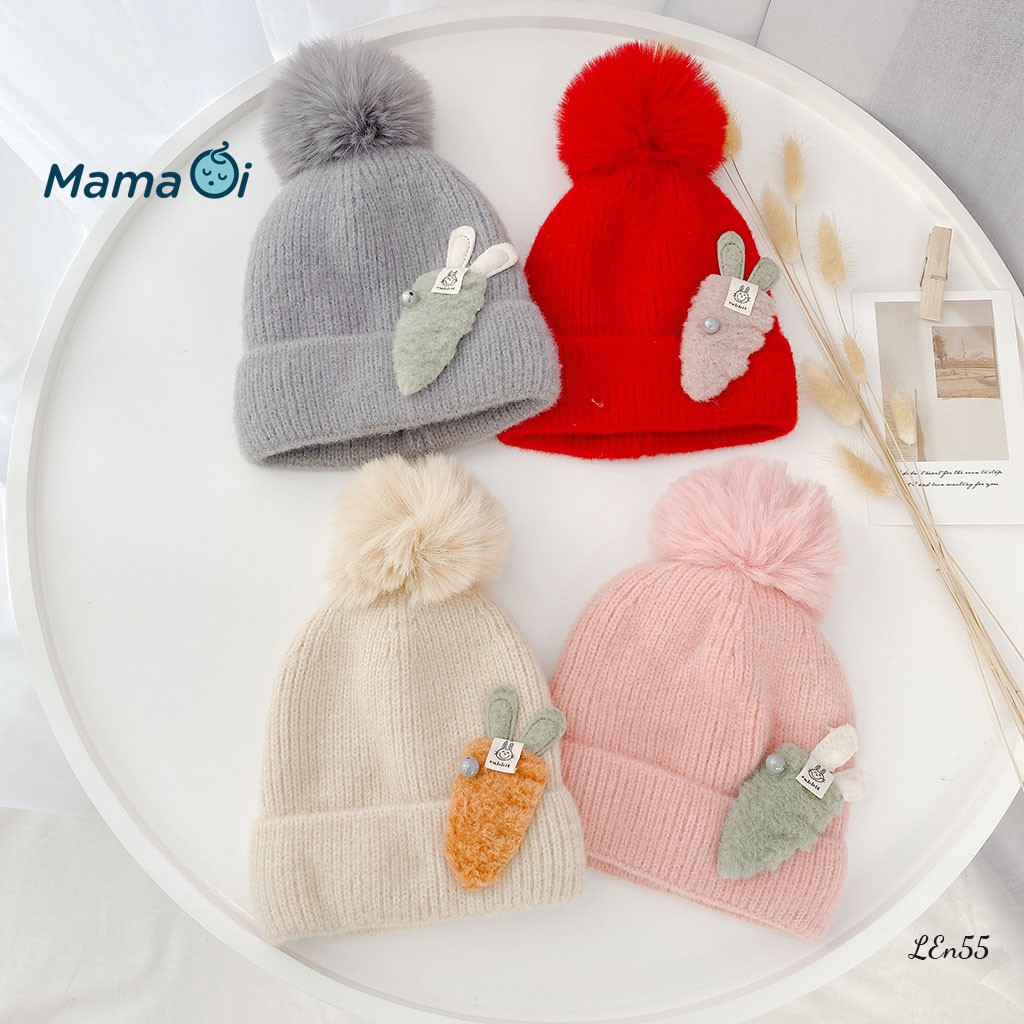LEN55 Nón len cà rốt 2 lớp giữ ấm cho bé yêu từ 6-24 tháng của Mama Ơi - Thời Trang cho bé