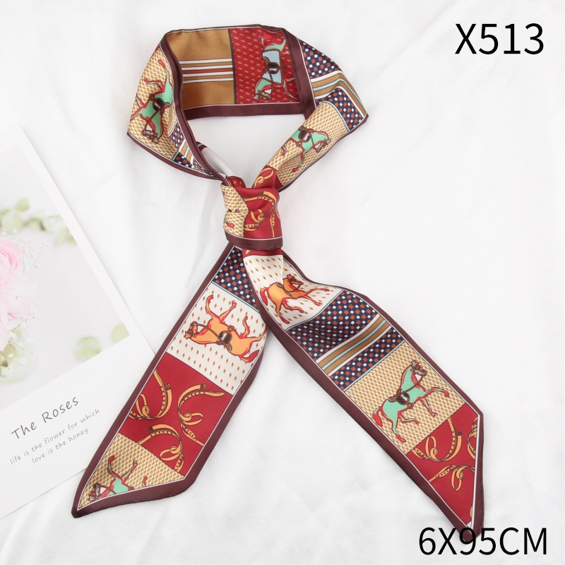 Hộp Quà Tặng Khăn Choàng Lụa Dài Mỏng Và Hẹp Phối Ruy Băng