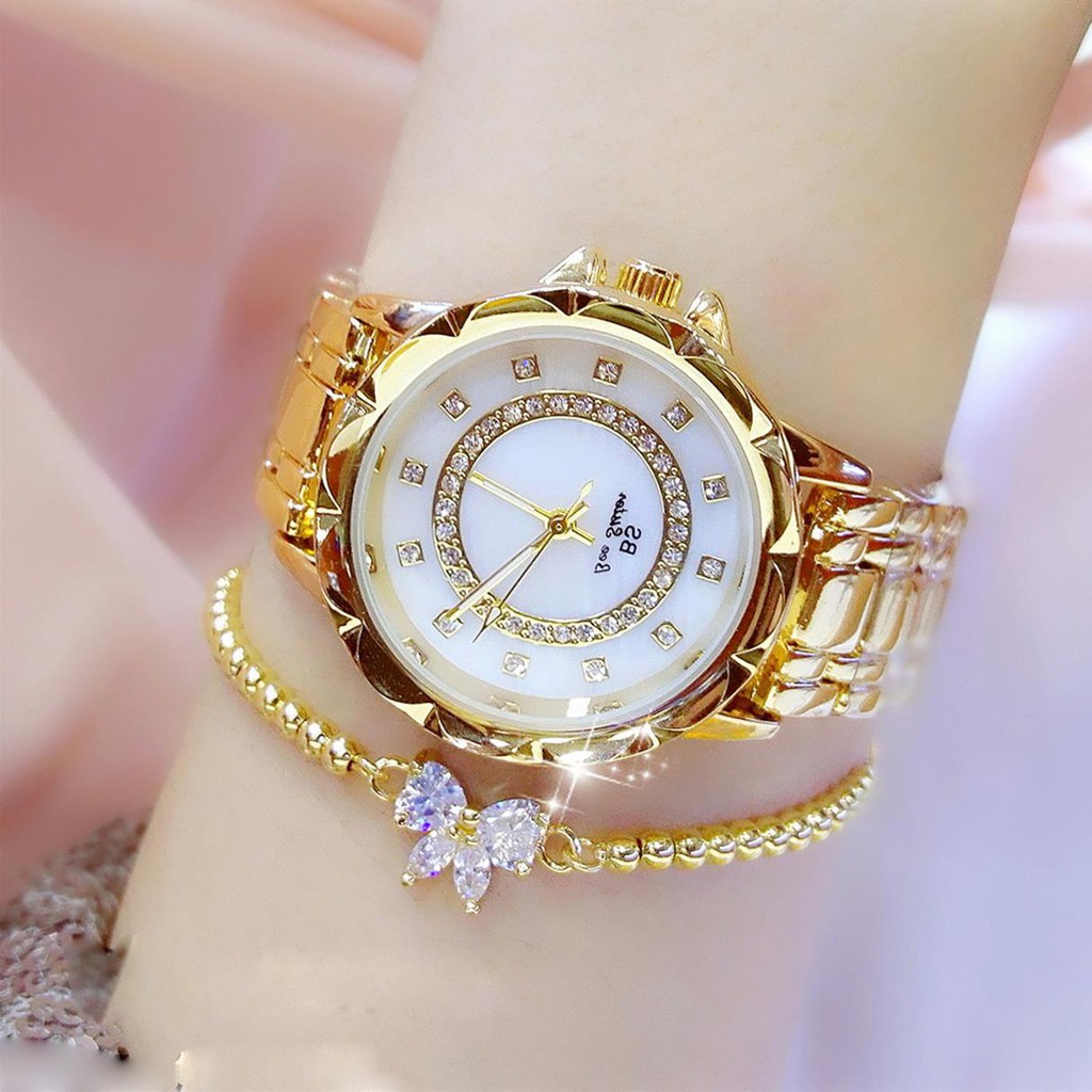 Đồng hồ đeo tay nữ, đồng hồ nữ dây kim loại chính hãng BEE SISTER thời trang công sở