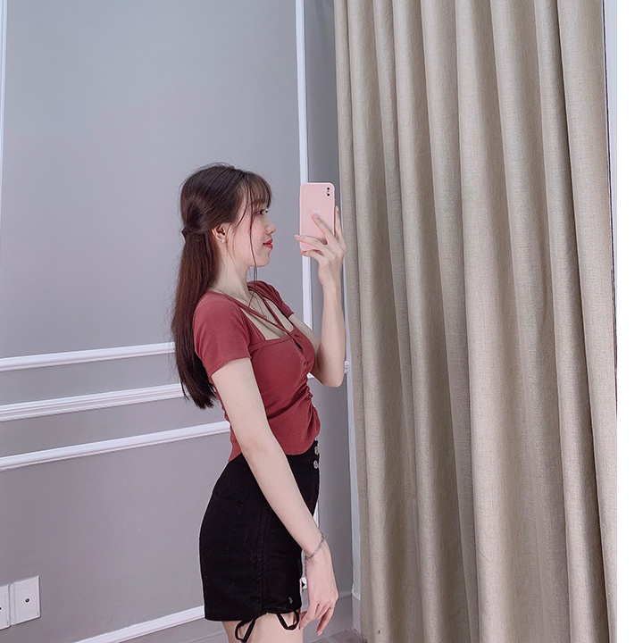 Quần short nữ lưng cao, quần sọt nữ kaki dáng ngắn rút dây MS80
