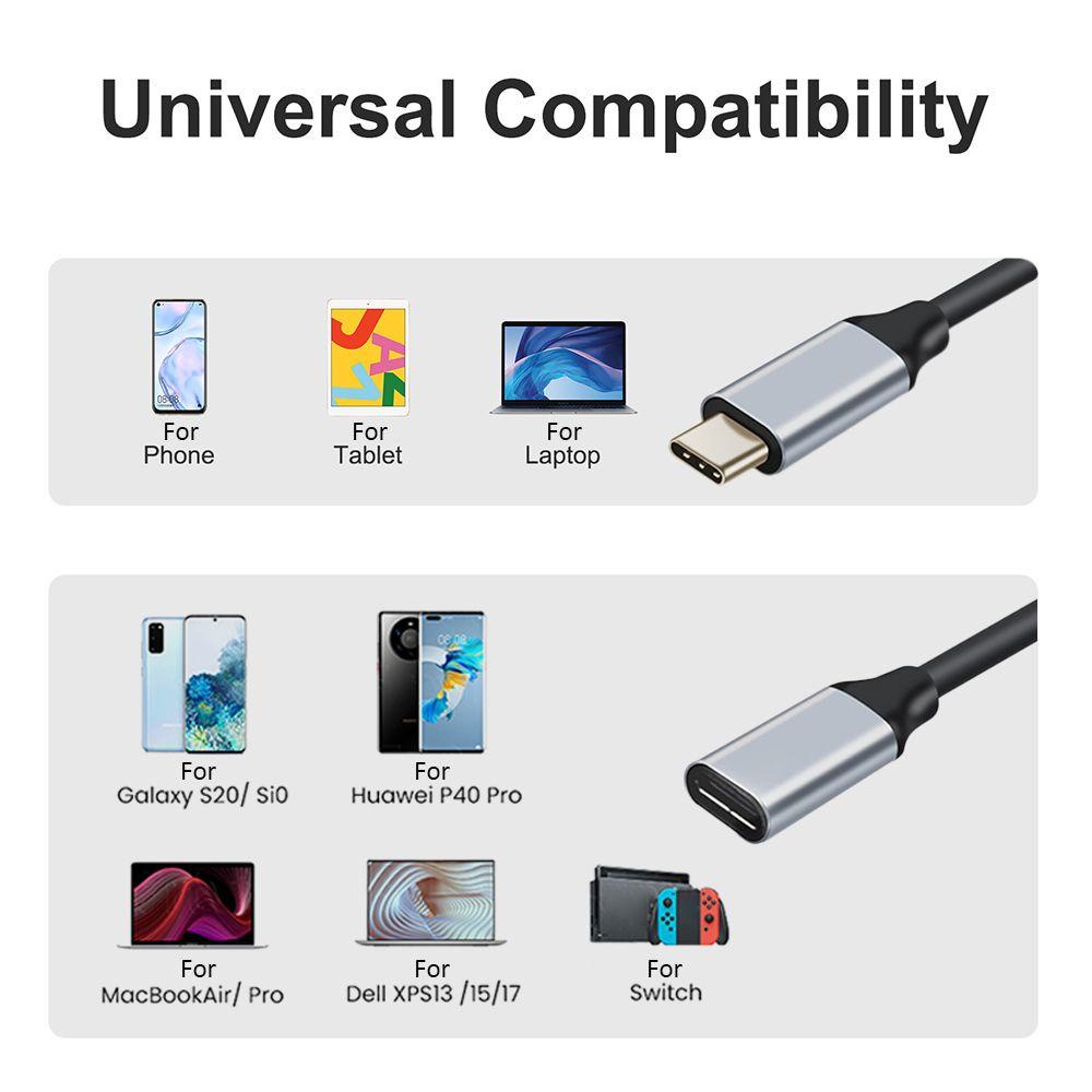 Dây Cáp Nối Dài USB C 5A Đầu Cắm Sang Cổng Cắm Type-C 100W Cho Laptop / Điện Thoại Di Động