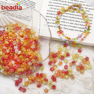 20 Hạt nhựa Beadia hình hoa nhỏ dễ thương phong cách trung hoa dùng làm trang sức