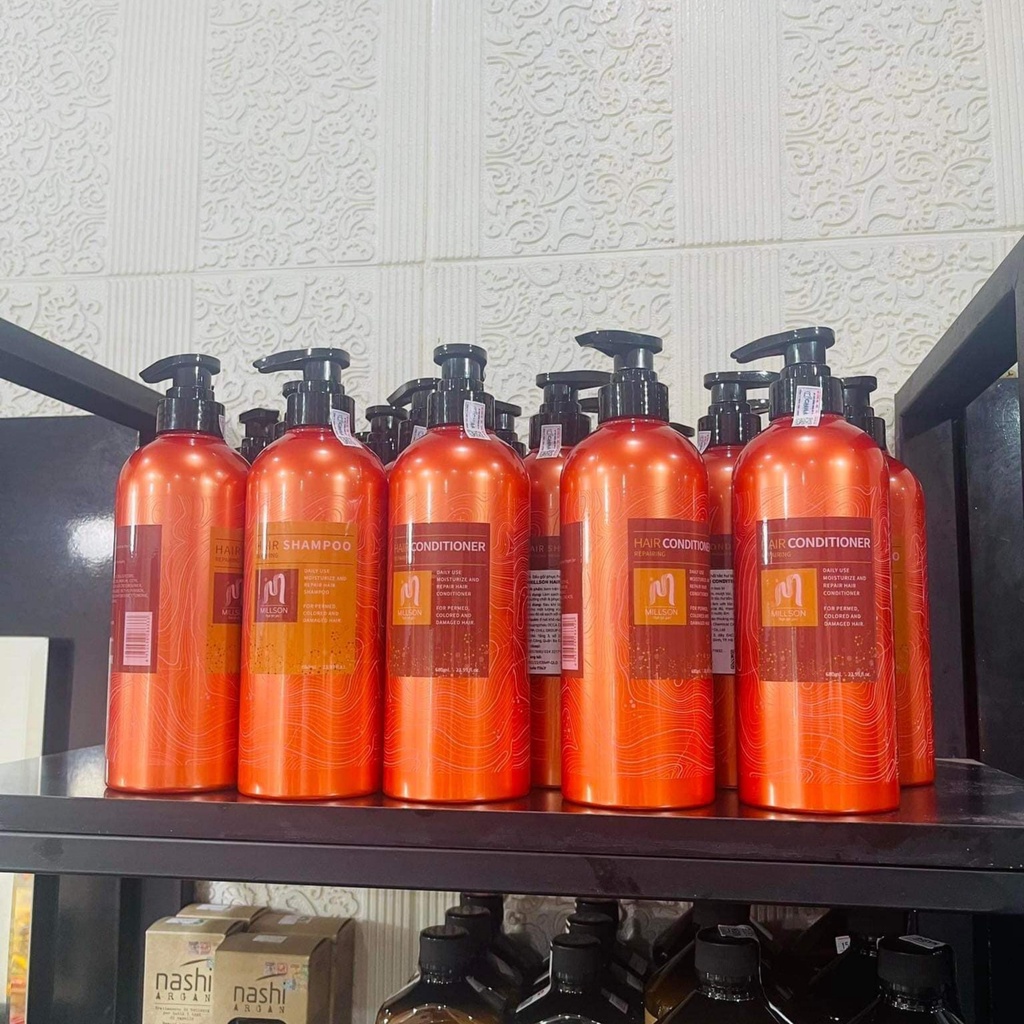 Cặp dầu gội xả Millson dầu gội phục hồi hư tổn gãy rụng dưỡng mượt tóc uốn nhuôm duỗi khô xơ Hair Repairing ToxiShop