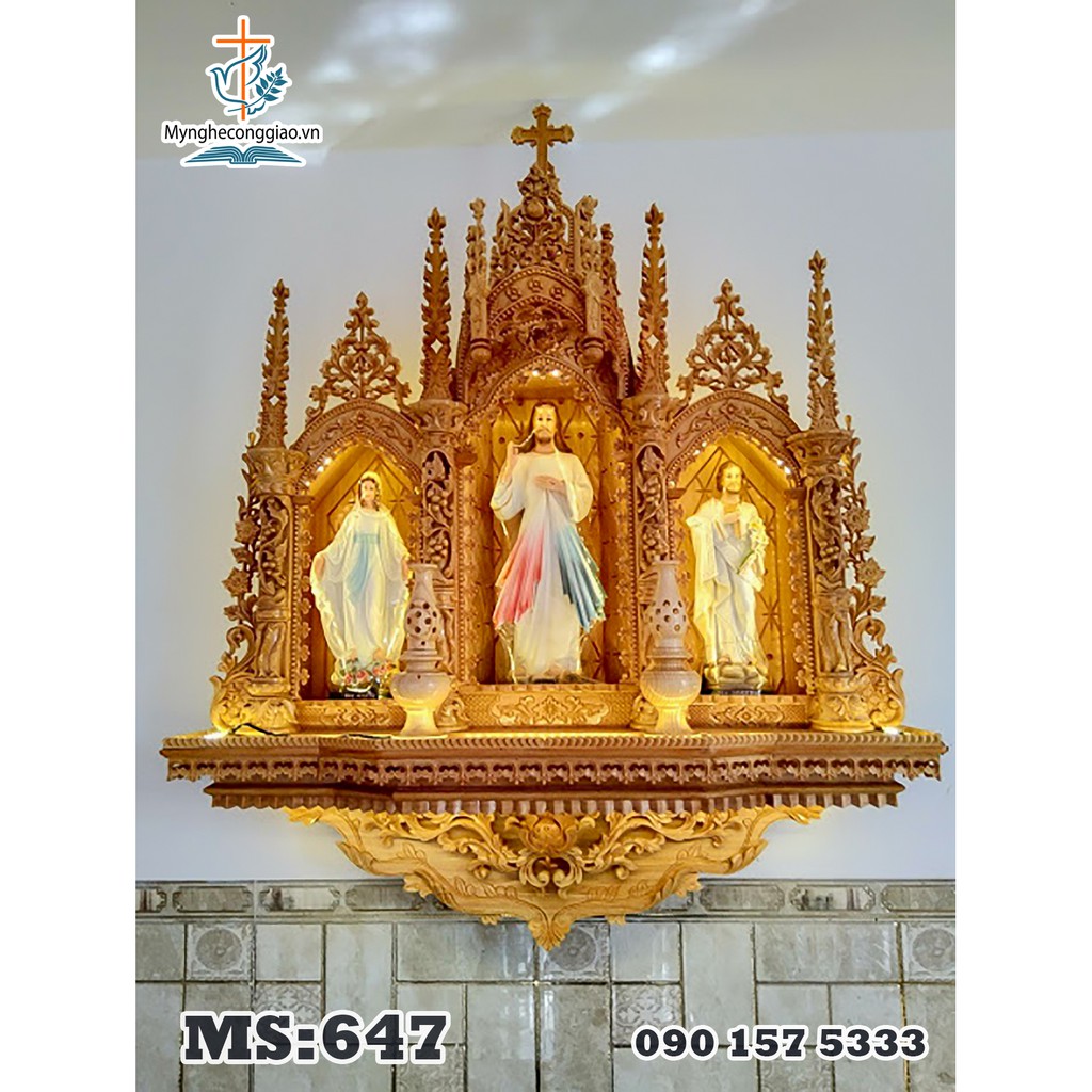 Bộ Tòa Gỗ Công Giáo Đẹp, Bàn Thờ Chúa Bằng Gỗ Cao Cấp | myngheconggiao.vn